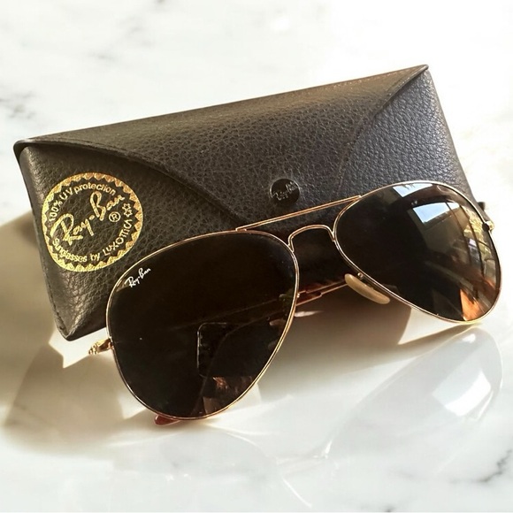 Ray-Ban for Brooks Brothers Capsule Collection 2011 Gold Aviator Sunglasses - Picture 10 of 13